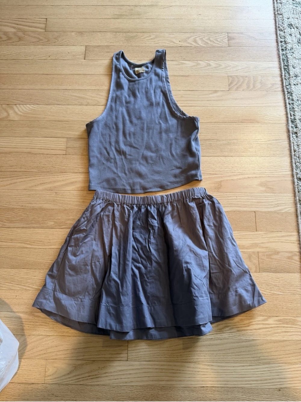 Free People Milani Skirt Set Grey Size Small